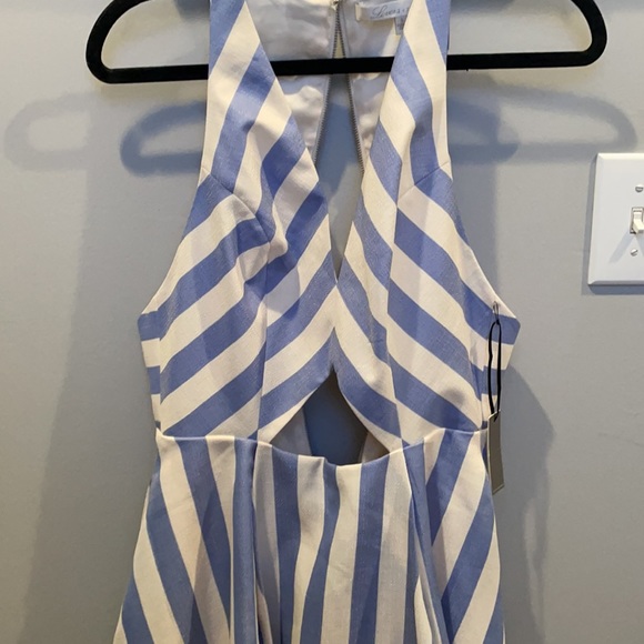 Lovers and Friends blue and white striped cutout dress - Picture 2 of 3